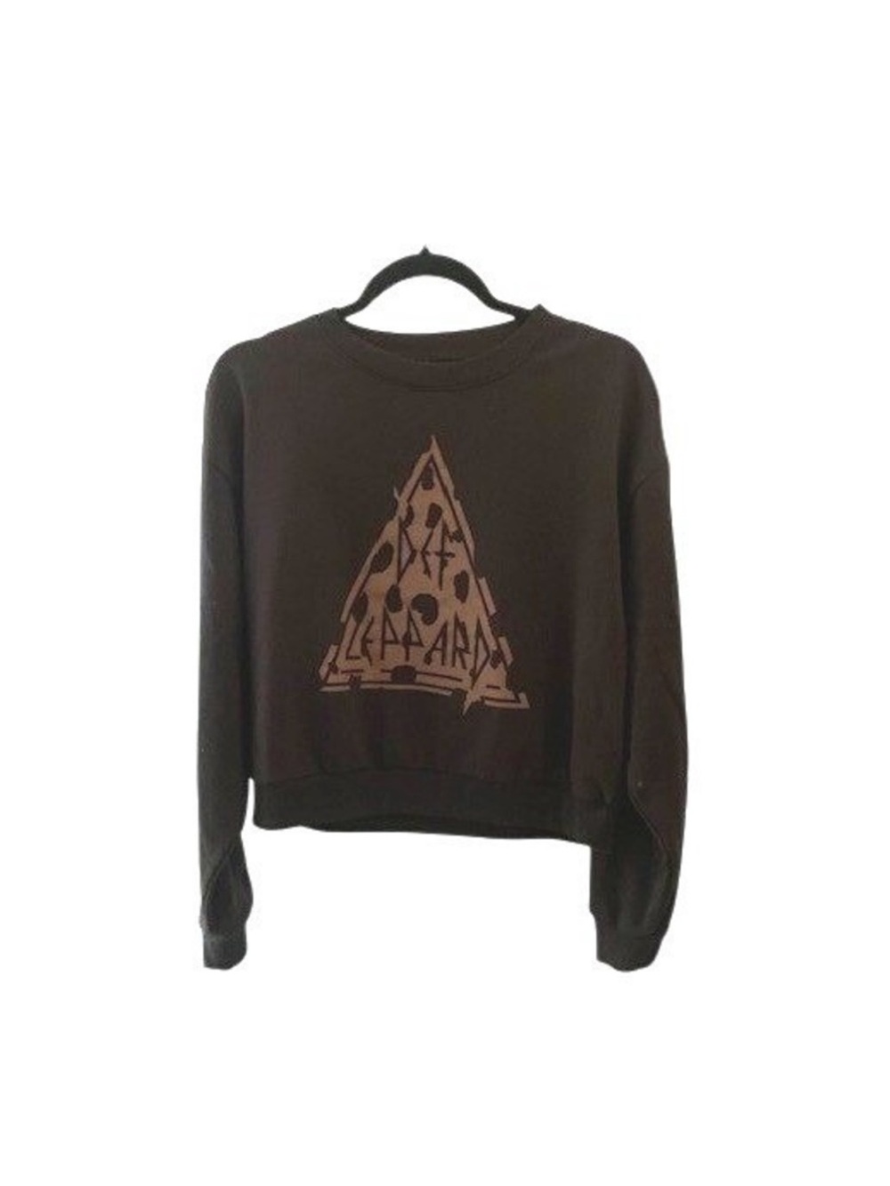 Def Leopard Graphic Crewneck Sweater - Brown